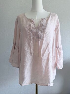 Ellen Tracy Pale Pink Linen Boho style